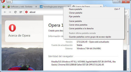 Opera 17 llega al canal estable. Nuevas formas de inicio, anclaje de pestañas y algo más