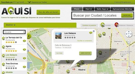 Aquí Sí, web y aplicación para saber en qué restaurantes se puede fumar