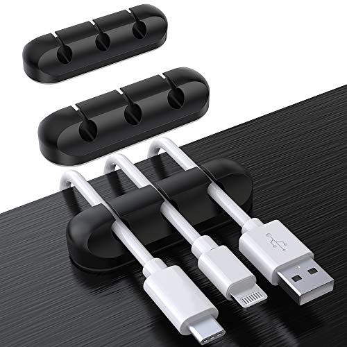 SOULWIT® Clips de Soporte de Cable Mejorados, 3 Pcs Autoadhesivo Organizador de Cable, Clips para Cables Duraderos para la Gestión de Cables de Carga USB de Escritorio