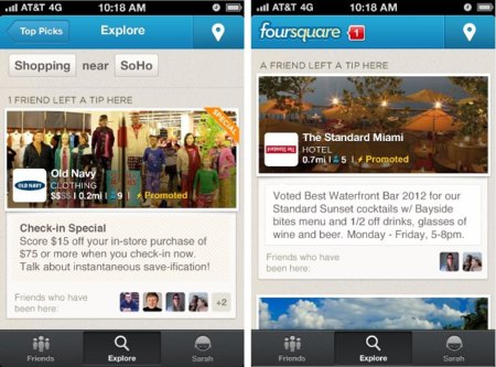 Foursquare empieza a monetizarse con unas nuevas ofertas y descuentos