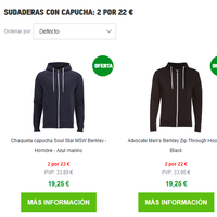 Promoción de Zavvi para que te lleves dos sudaderas por sólo 22 euros con envío gratis
