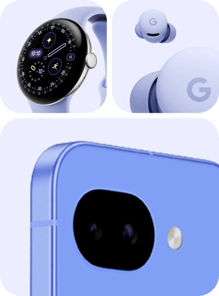 Google Pixel 10a Render Leak Blue Watch And Earbuds