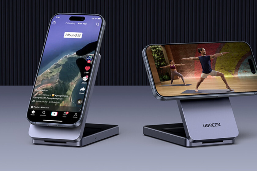De comprar una base de carga para iPhone, sin duda elegiría una plegable. La de Ugreen es compacta e ideal para llevarla de viaje