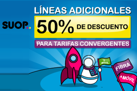 SUOP hace más potentes sus combinados de fibra y móvil, con más líneas adicionales al 50% para siempre