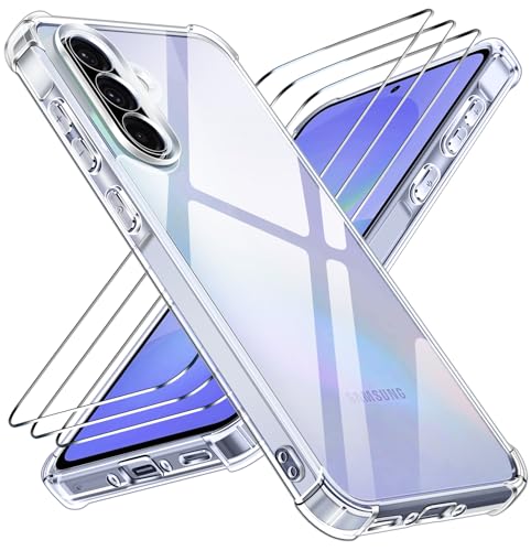 ivoler Anti-Amarillo Clara Funda para Samsung Galaxy A36 5G con 3 Piezas Cristal Templado
