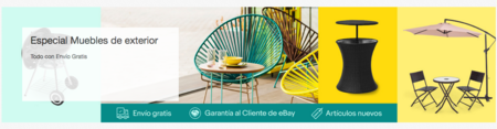 Especial terrazas en eBay: muebles de jardín y barbacoas con envío gratis