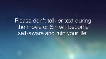 Cuando Siri te pide que no hables en el cine, habla muy en serio