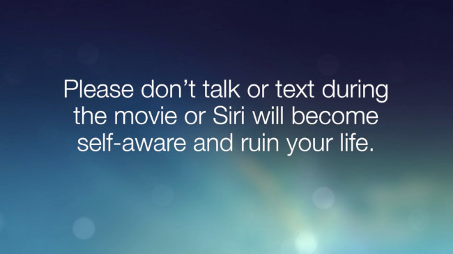 Siri apple ios 7 alamo drafthouse cines mensaje