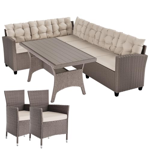 CASARIA® Conjunto Jardin Exterior Poliratán 