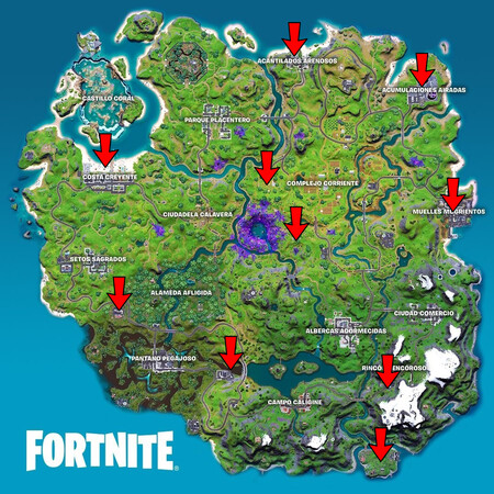 Estaciones Mejora Mapa Fortnite