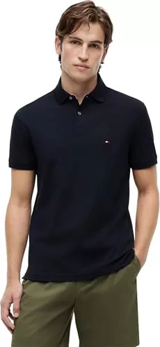 Tommy Hilfiger Polo de Manga Corta Hombre 1985 Regular Fit, Azul (Desert Sky), XL