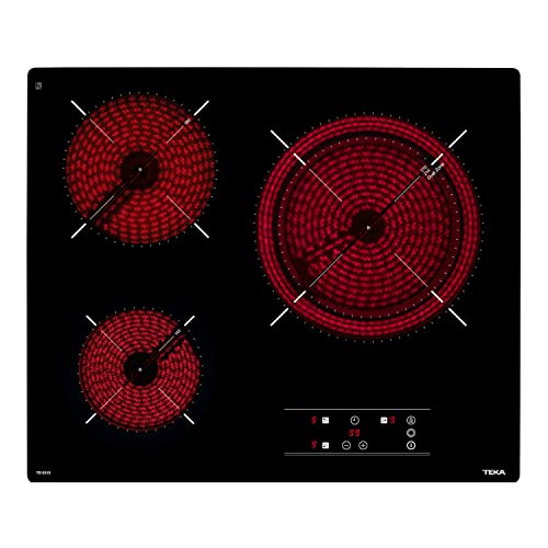 TEKA Placa Vitrocerámica 60 cm, 3 Fuegos, Touch Control, Función Stop & Go, Indicador de Calor Residual, Modelo TB 6315