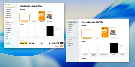 Versión nueva y antigua de Pages