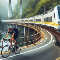 Se nos llena la boca presumiendo de AVE, pero un ciclista ha tardado menos haciendo 150 km de Gijón a Galicia que el tren