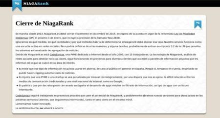 El agregador de noticias NiagaRank cierra en España víctima del canon AEDE