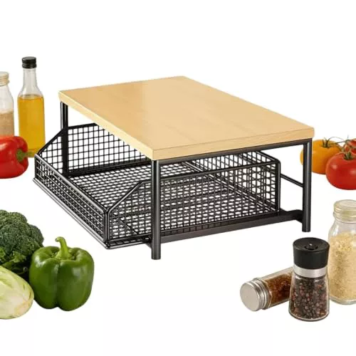 De Cocina De Dos Niveles Organizador Para Máquina De Café -37x26x18cm | Estante De 2 Niveles - Para Encimera Soporte Para Microondas De Oficina En Casa