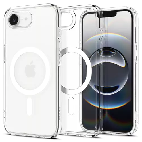 Spigen Funda para iPhone 17e / iPhone 16e, Ultra Hybrid MagFit Compatible con MagSafe - Blanco Claro