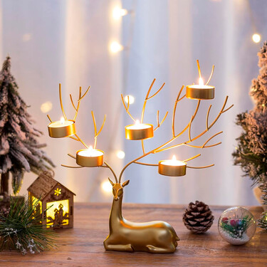 El centro de mesa que también es candelabro y pone el toque lujoso en Nochevieja