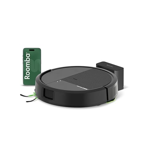 iRobot Roomba 115 Combo, Robot Aspirador y friegasuelos 2en1, Potencia de succión de 15.000 Pascales, Cepillo Lateral Flexible, Mopa de fregado extendida, Navegación Clearview LiDAR, App, Negro