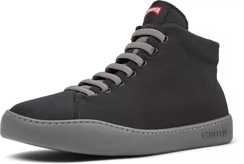 Camper Peu Touring Zapatillas de textil negras para hombre. | Con plantillas OrthoLite® Recycled™ extraíbles, cordones elásticos y suelas de EVA (20% reciclado).