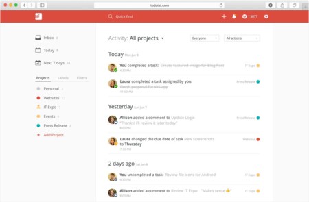 Todoist Business crece como competidor en la guerra de la mensajería corporativa