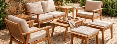 Carrefour deja por 100 euros el conjunto de muebles en color blanco y café que visten la terraza o jardín al más puro estilo mediterráneo 