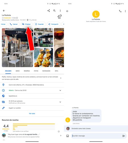 Google Maps Chat