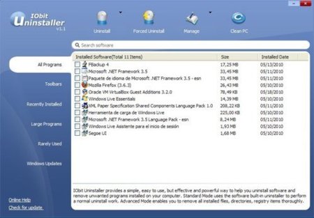 IObit Uninstaller: encuentra y desinstala rápidamente programas