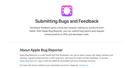 Apple eliminará los datos de los desarrolladores de los informes de errores próximamente