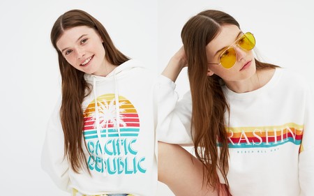 Dos sudaderas en blanco con un toque de color para este verano en Pull and Bear rebajadas hasta un 50%