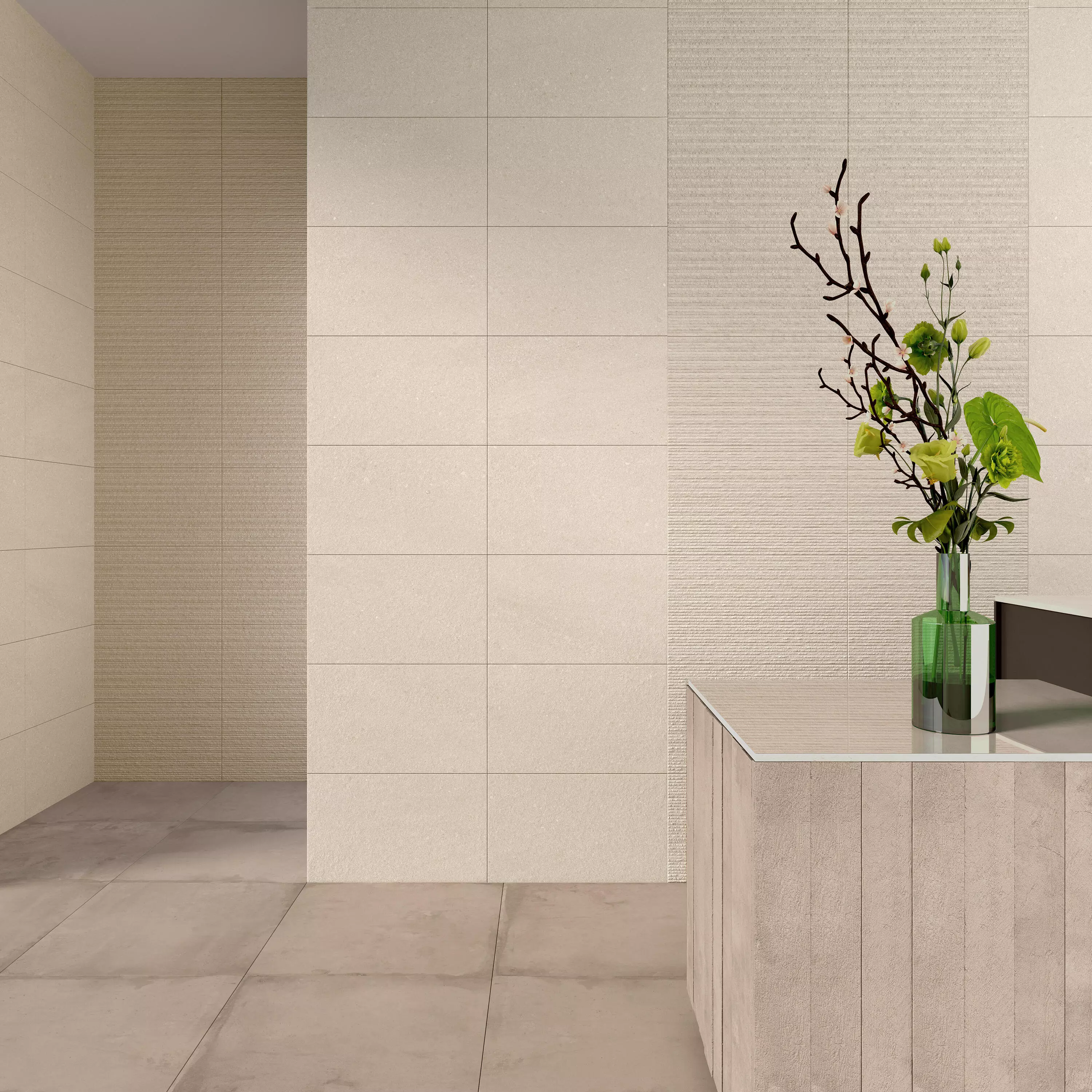 Azulejo cerámico stonewall efecto piedra marfil 33.3x55 cm