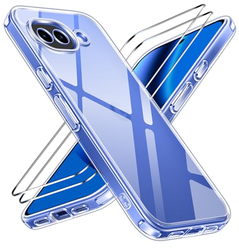 ivoler Anti-Amarillo Clara Funda para Google Pixel 10A con 2 Piezas Cristal Templado