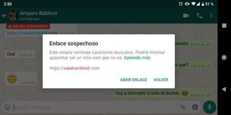 WhatsApp ya detecta si un enlace es sospechoso y nos alertará antes de pulsarlo