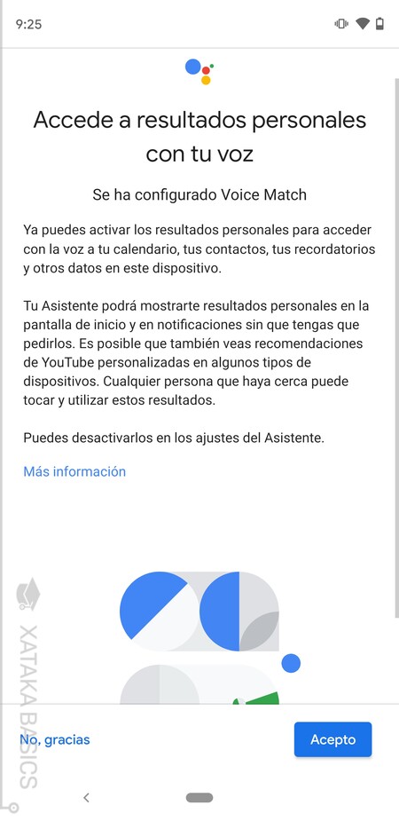 Voice Match Opciones