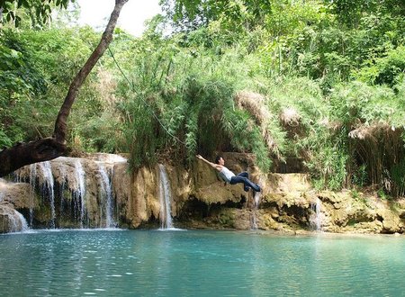 La cascada de Tat Kuang Si, en Laos