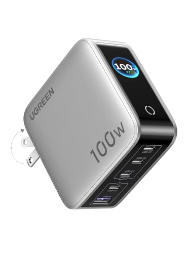 UGREEN Nexode 100W Cargador USB Tipo C 5 Puertos con Pantalla Inteligente