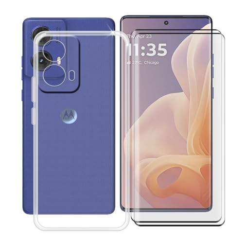 YQINHHME Funda para Motorola G85 5G (6.67 ") + 2 X Cristal Templado Protector de Pantalla