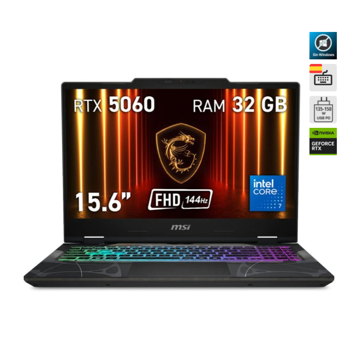 MSI Cyborg 15 con RTX 5060 — gaming, estudios y trabajo… todo en el mismo portátil. Uno de los portátiles más versátiles: ligero, con buena autonomía y con la suficiente potencia para mover títulos modernos en 1080p con trazado de rayos. Ideal para estudiantes o usuarios que quieren un portátil para todo… incluyendo jugar. Precio original: 1.399€

