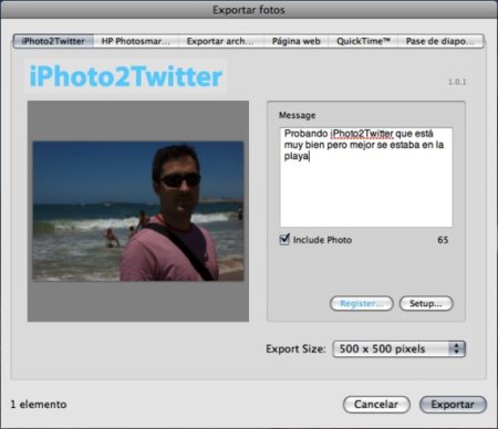 iPhoto2Twitter, plugin para enviar fotos a Twitter directamente desde iPhoto
