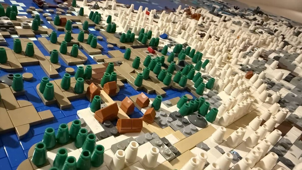 Este fan incondicional de Skyrim ha recreado su mapa al completo con una obra alucinante formada por 73.000 piezas de LEGO 