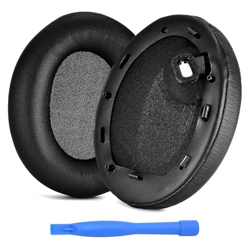 Almohadillas de Repuesto para Sony WH-1000XM4 Noise Cancelling Headphone Auriculares de MMOBIEL - Memory Foam Protein PU Almohadilla Auriculares - Cascos Cojines -Negro