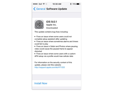 iOS 9.0.1 ya está disponible para su descarga