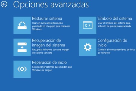 Opciones Arranque Avanzadas Windows10