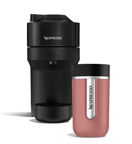 De'Longhi Nespresso Vertuo Pop ENV90.B, Máquina de Café de Cápsulas + Aeroccino Incluido, 4 Tamaños de Taza, Tecnología de Centrifugación, Set de Bienvenida Incluido, 1260W, Negro Regaliz