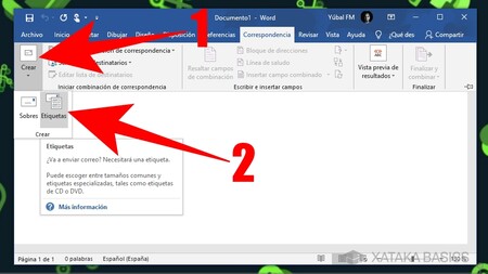 Cómo hacer etiquetas o pegatinas en Word