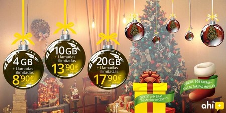 Ahi+ se viste de navidad con una nueva tarifa combinada de fibra y 3GB de datos extra durante tres meses para el resto
