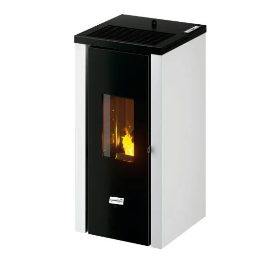 Estufa de pellet Benessere de 9,7kW de potencia en color blanco
