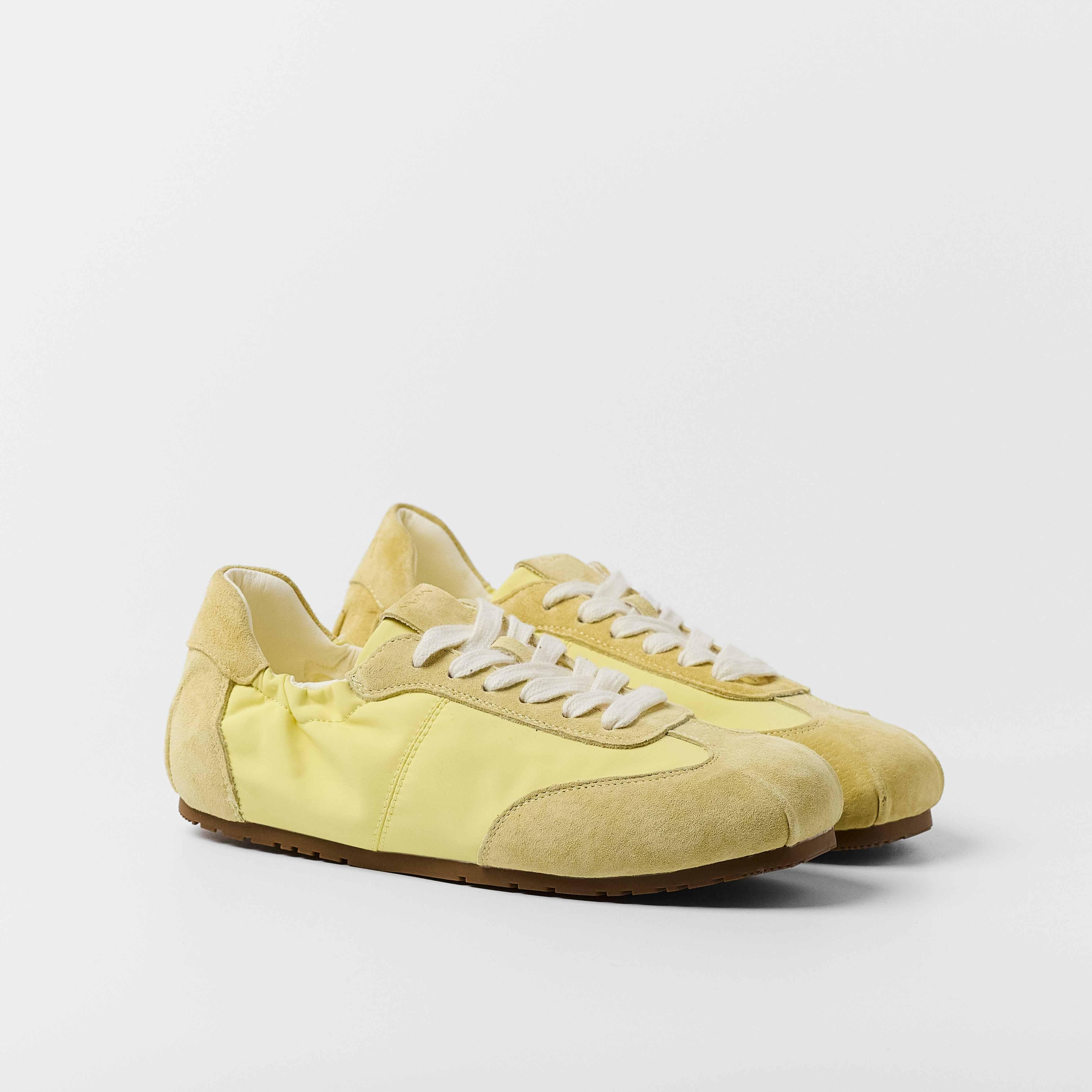 Zapatillas básicas de mujer con detalles a contraste - Mim - Amarillo