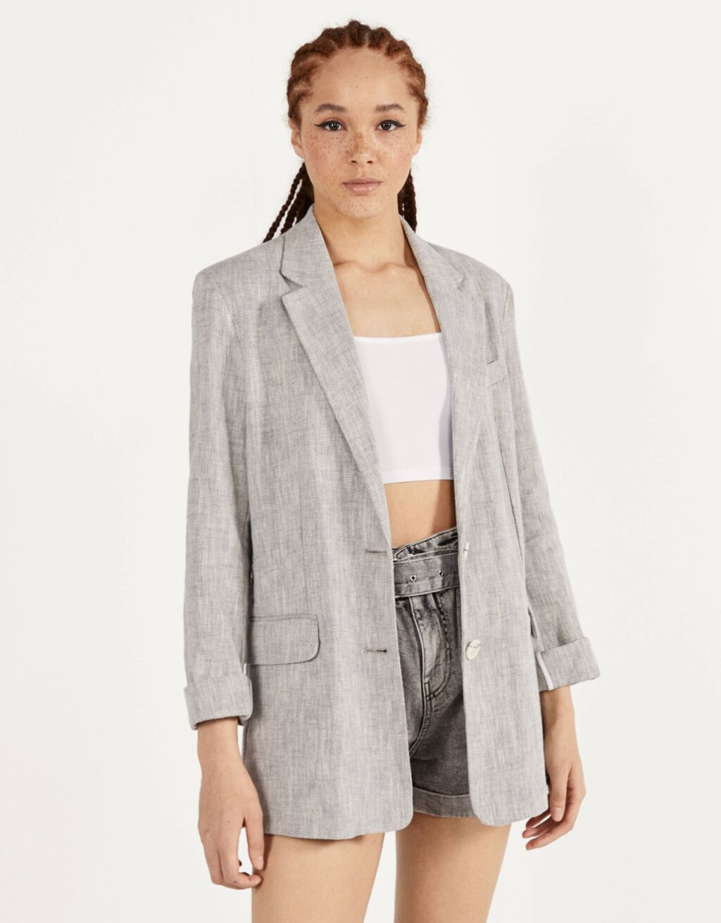 Blazer efecto lino