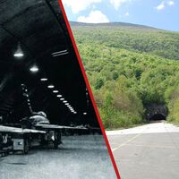 Esta montaña esconde una base aérea secreta para resistir una bomba como la de Nagasaki. La guerra nuclear no llegó, pero terminó destruida por la guerra civil